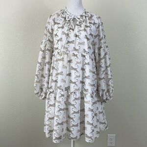 J Marie long sleeve cheetah print dress size medium